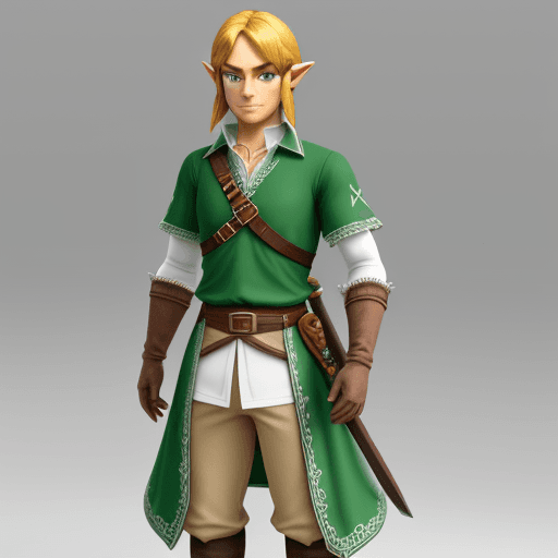 AI generated: Design a 19th-century-themed version of the Zelda character Link::2 with clothing from the 19th cent...