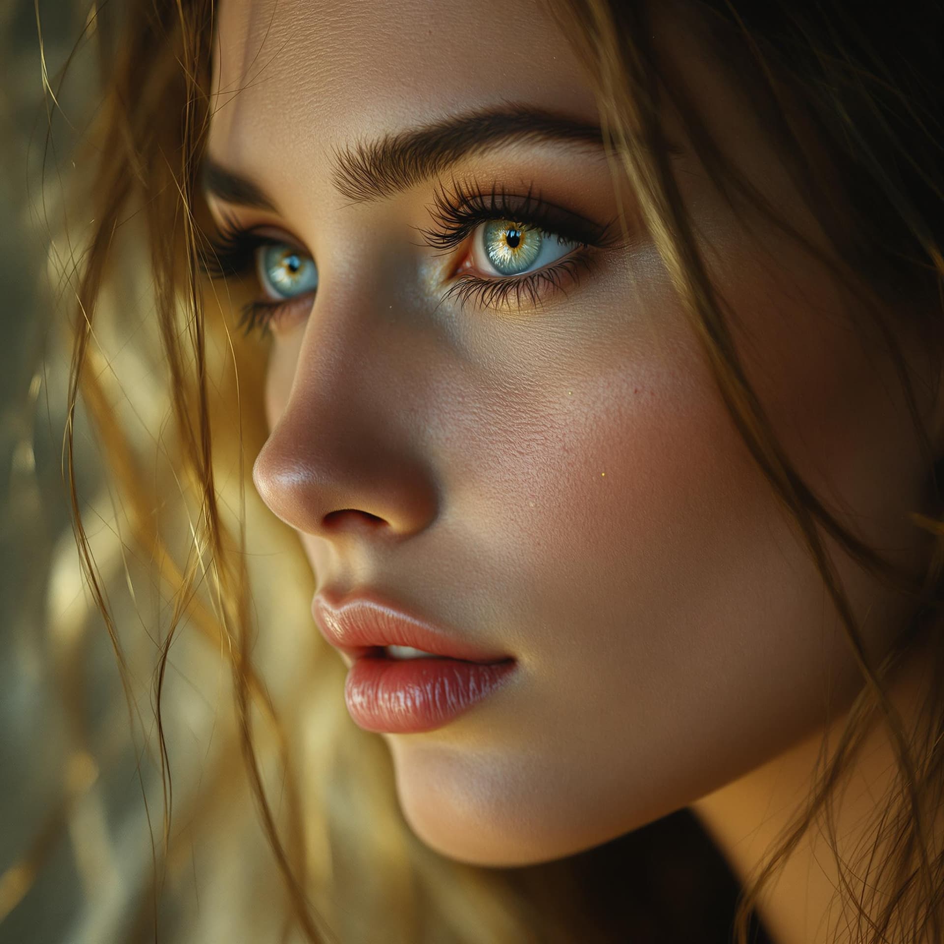 AI generated: Ultra style, close-up portrait photo of a female, mystical texture detail skin, serious eyes, 50mm f...