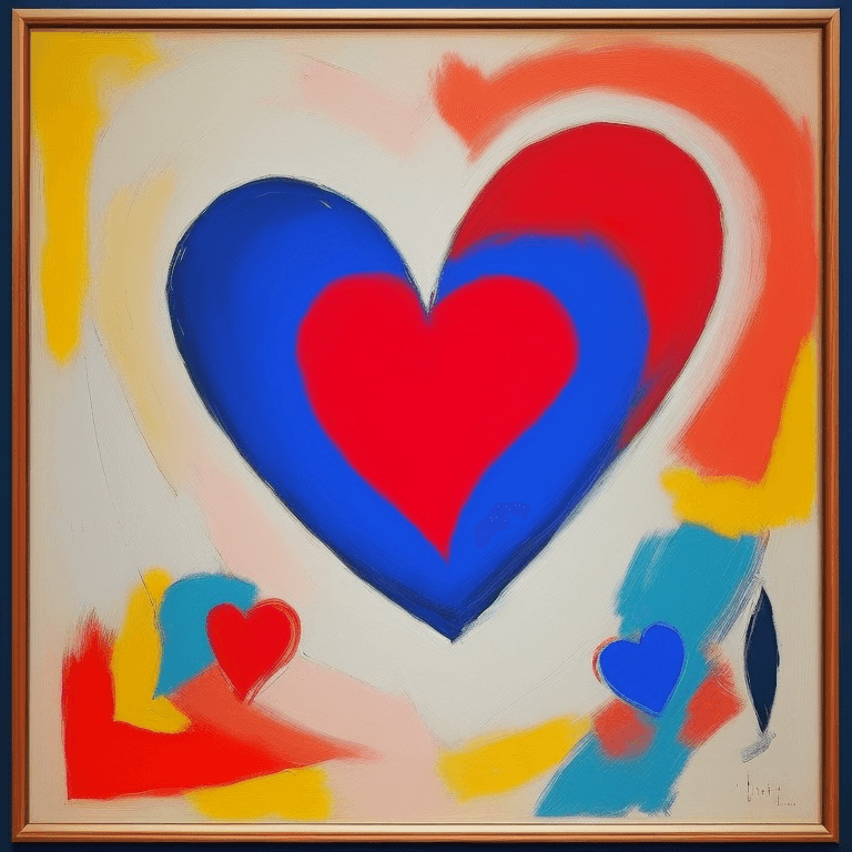 AI generated: abstract  painting, art, heart by Picasso