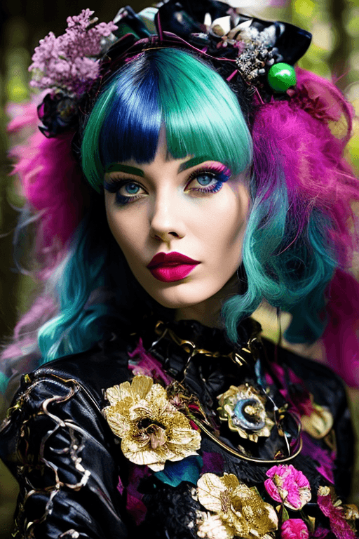 AI generated: mj, Ethereal rococo cybergoth futurism, close up
