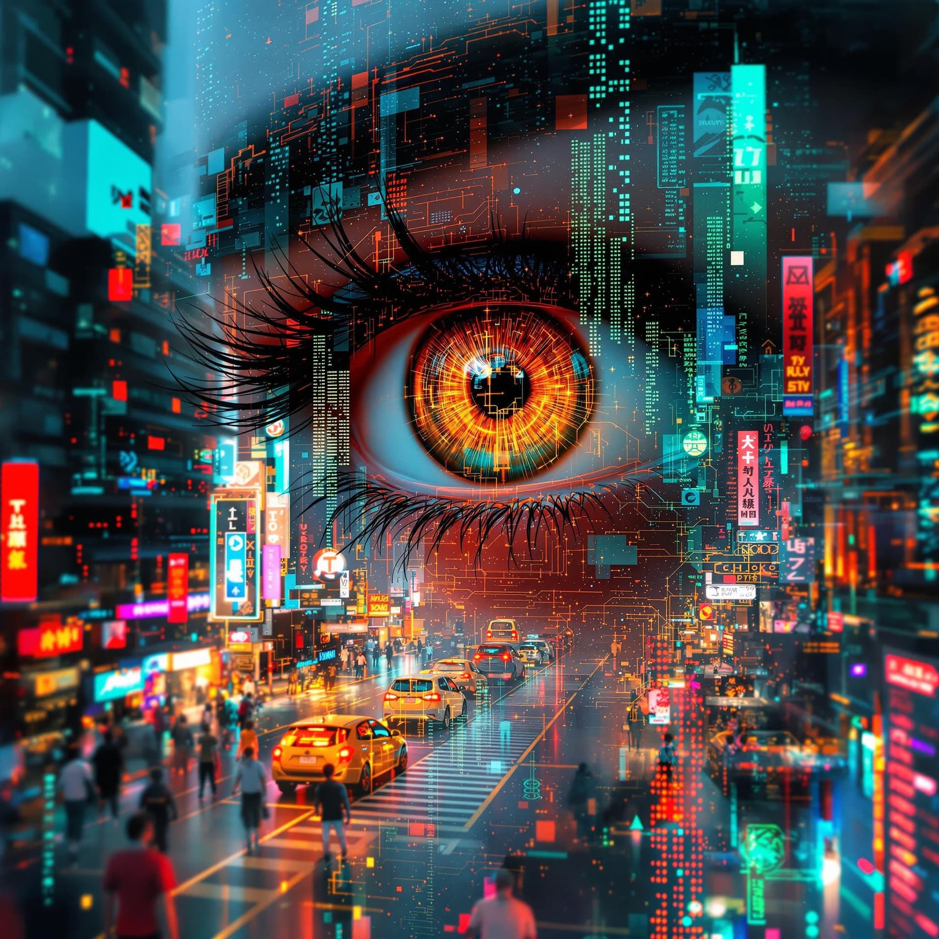 AI generated: (masterpiece, digital art:1.3), highly intricate double exposure art inspired by Yuumei, (close-up o...