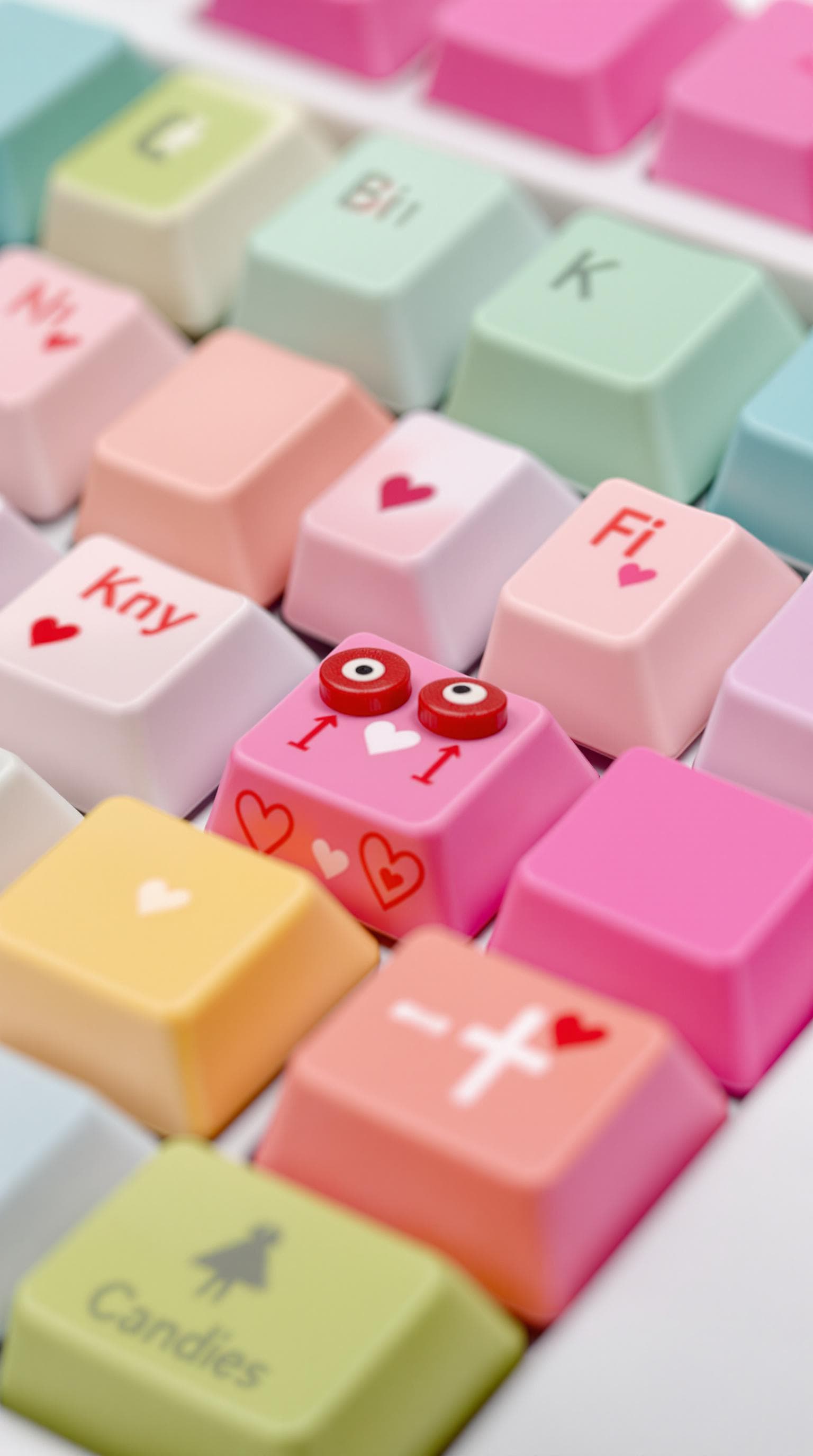 AI generated: A keyboard whose keys are made of different types of candy.
