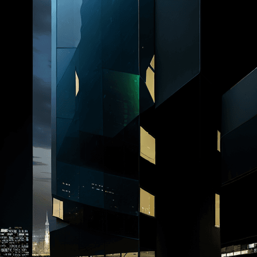 AI generated: stunning photorealistic image of a multi-story modern museum building, standing horizentally in the ...