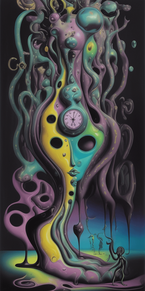 AI generated: (surreal,abstract:1.1,weird) Salvador Dali painting, (soft shadows), futuristic neon, (dream-like:1....