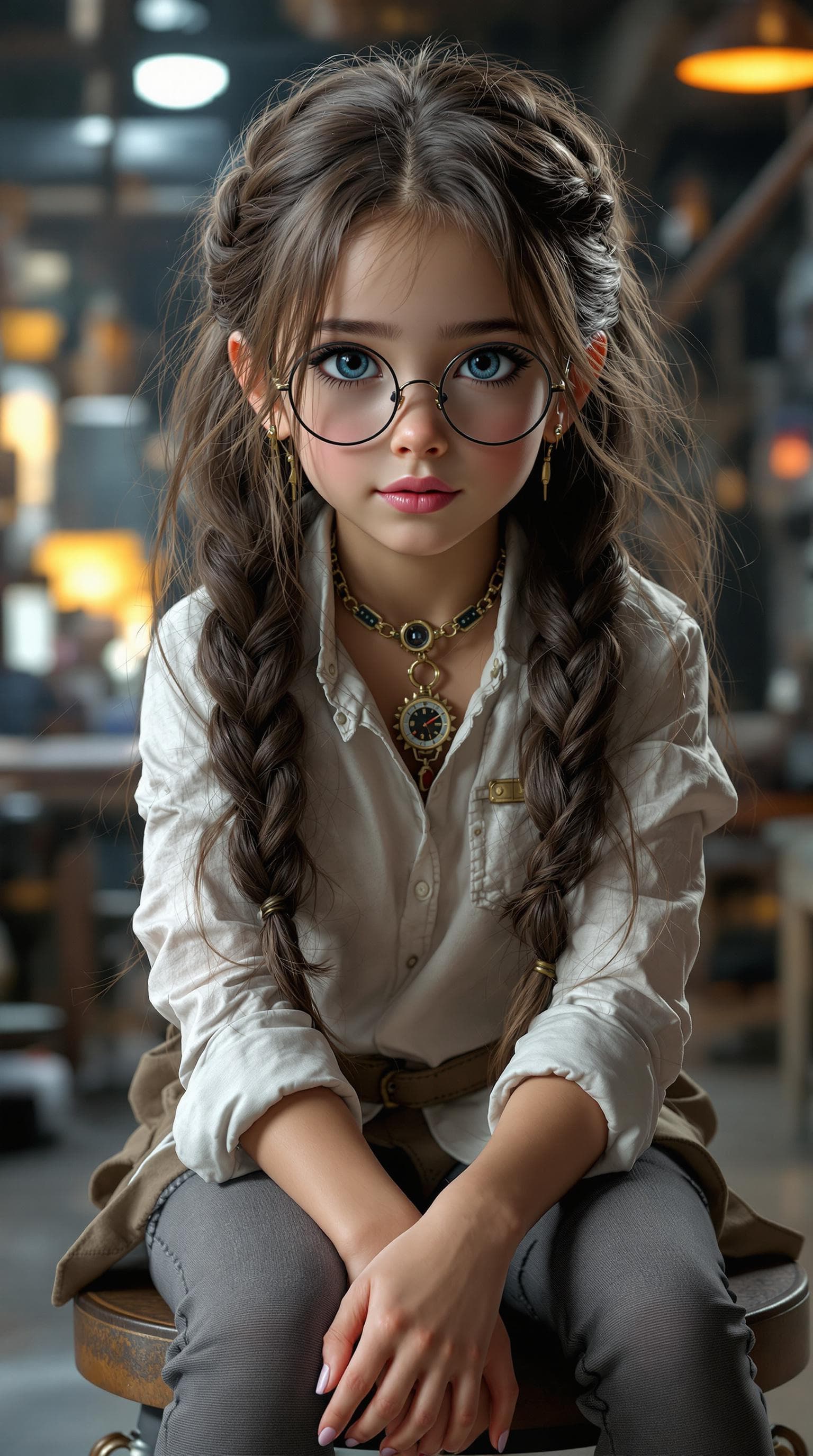 AI generated:  a professional photo of a exceptionally beautiful girl in the world (age 7) Elle in a highly detail...