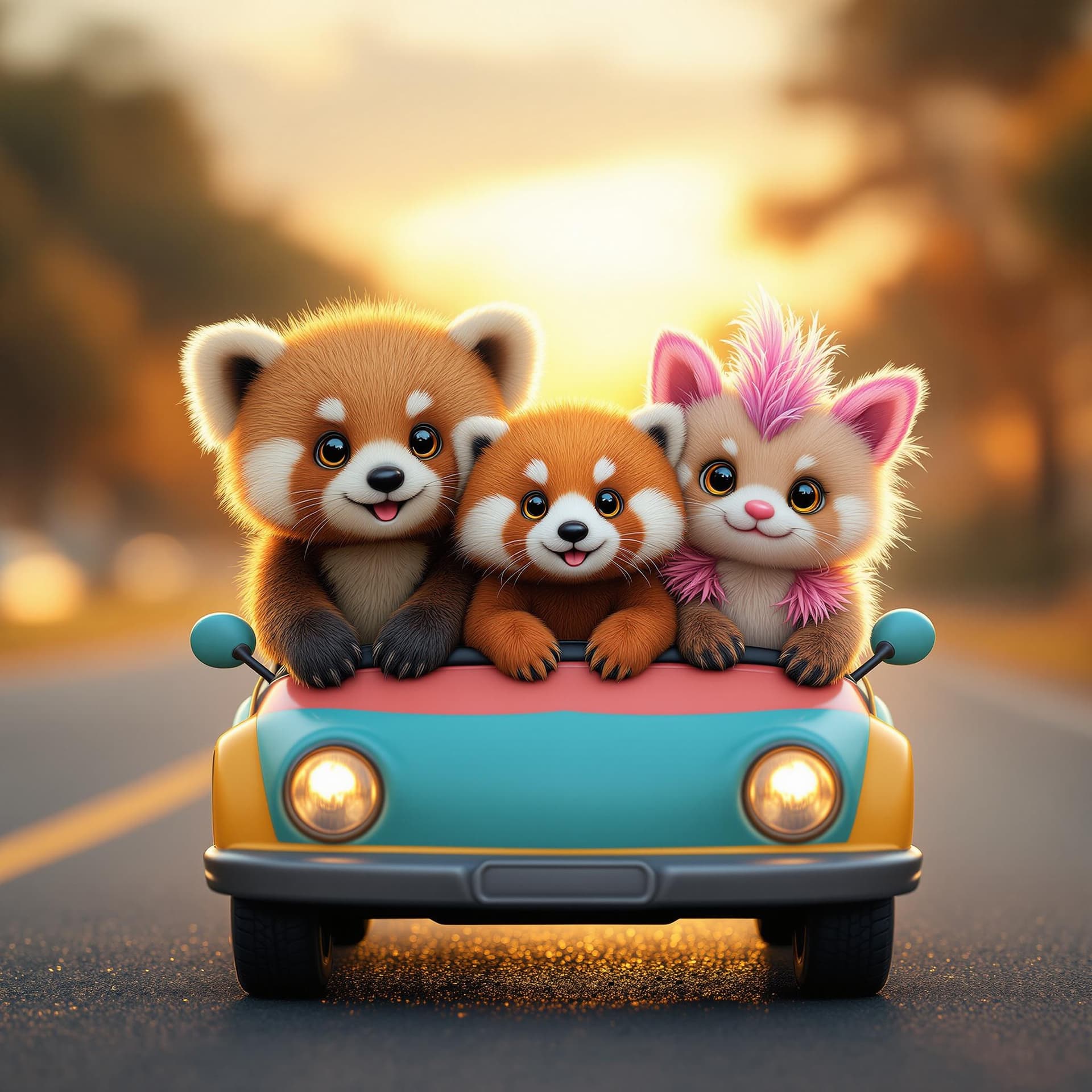 AI generated: A 16K UHD hyper-realistic image of the three cutest animals in the world— a Quokka, a Red Panda, and...