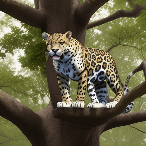 AI generated: jaguar is in tree