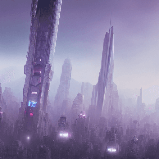 AI generated: alien detailed megacity background inspired by artist yuri shwedoff on artstation