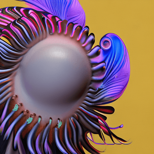 AI generated: Goddess close-up portrait ribcagel. jellyfish phoenix head, nautilus, orchid, skull, betta fish, bio...