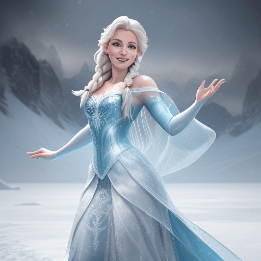 AI generated: Elsa from Disney Live series, (detailed stunning snow environment), cinematic, cover art, full body,...