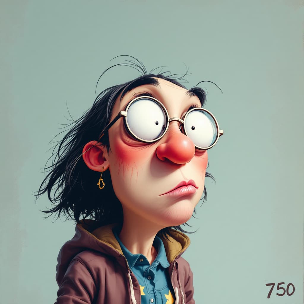 AI generated: caricature illustration, children's comic book character, hilariously exaggerated features --ar 1:2 ...