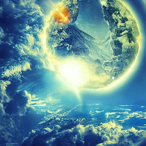 AI generated: a world within a world, fantasy art, shot from space, ultra detailed, heaven and hell