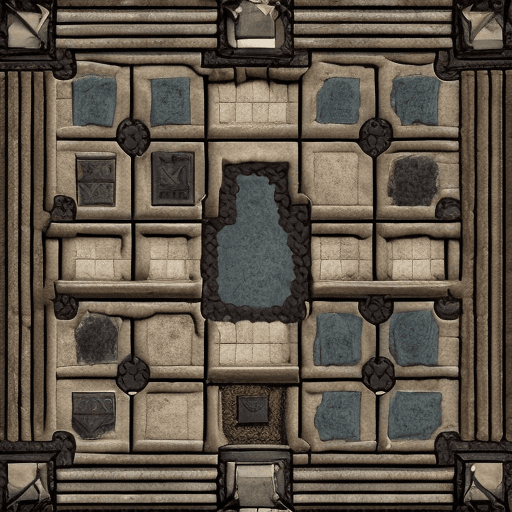 AI generated: topdown picture of the floor of a Dungeon room boargame tile, warhammer quest style. grimdark, reali...