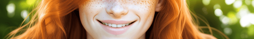 AI generated: HDR photo of naturally beautiful young woman with long ginger hair and light green eyes, perfect eye...