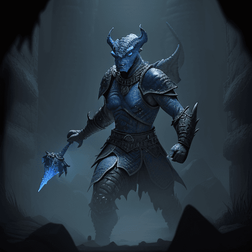 AI generated: "Design an epic Dungeons and Dragons-inspired scene featuring a mighty Dragonborn warrior with dark ...
