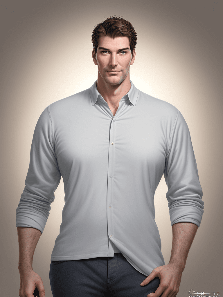 AI generated: Generate a photorealistic portrait of a young yet mature adult male, standing a towering 6'6" with a...