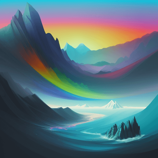 AI generated: Abstract illustration, a person painting landscapes, fantasy book, Kinetics-Color Synesthesia, set a...