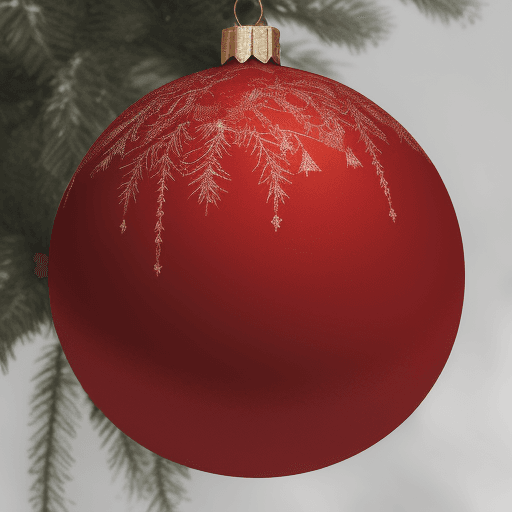 AI generated: red Christmas ball on tree
