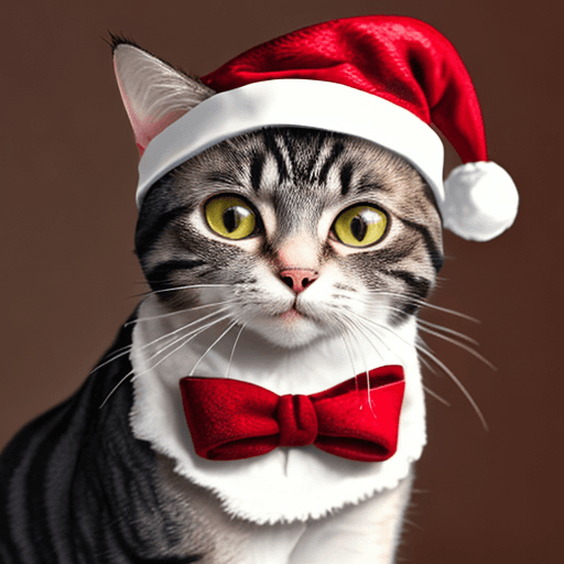 AI generated: 
 a cat in a christmas hat