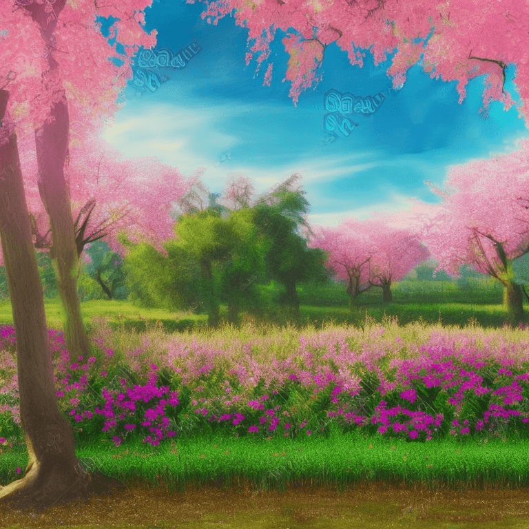 AI generated: Realistic beautiful scenery in pink tone.