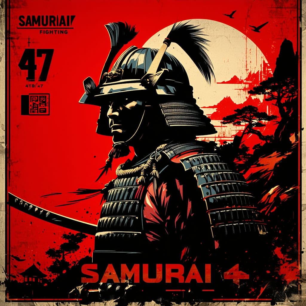 AI generated: Design a military squadron logo for 'SAMURAI' with the squadron number 'FIGHTING 47.' The logo featu...