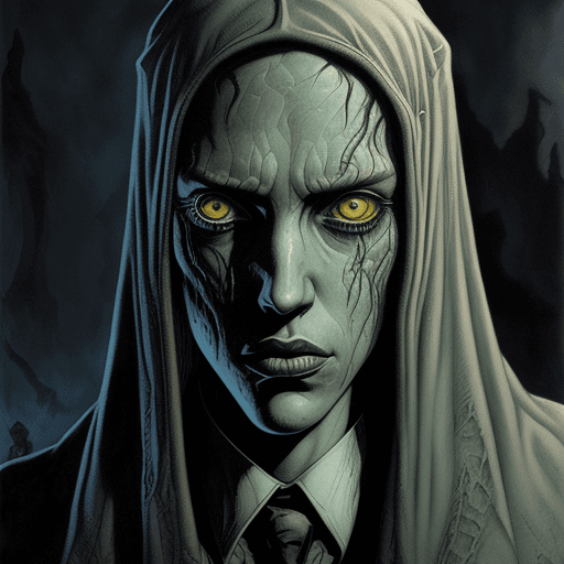 AI generated: Photorealistic surreal Lovecraft character in the styles of Sergio Toppi and Enki Bilal, fantasy mot...