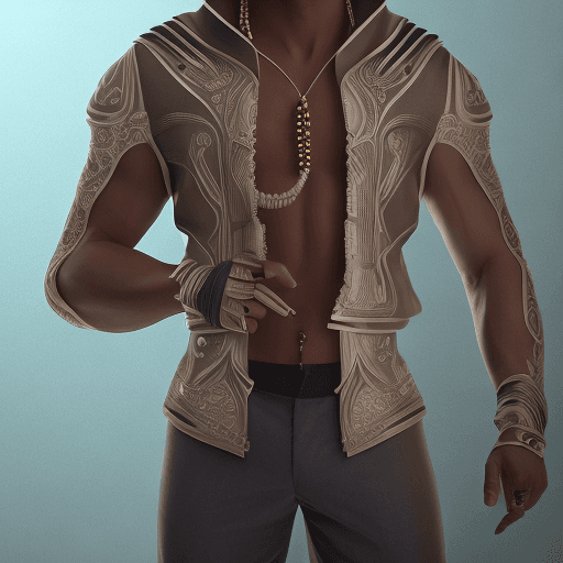 AI generated: Exotic male, serious mood, perfect male anatomy, Photorealistic, ultra quality, fashion style, Studi...