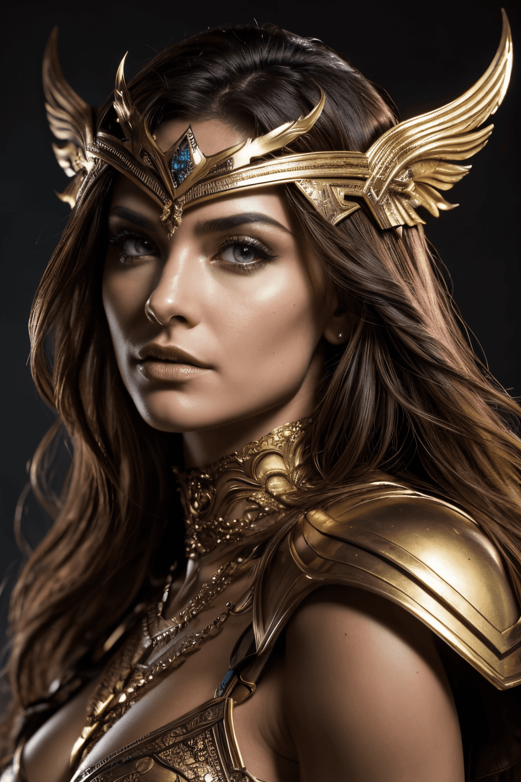 AI generated: An amazingly detailed drawn (((close-up portrait))), capturing the essence of a beautiful (((ancient...