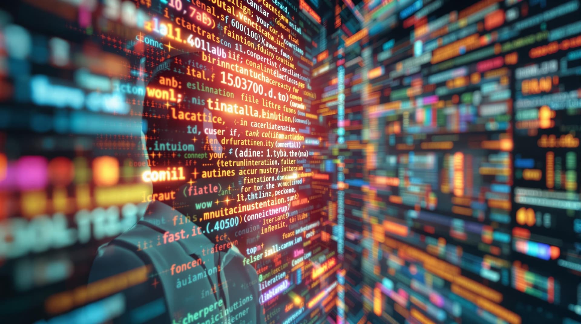 AI generated: ‏A human inside the codes of technology who works to maintain them.