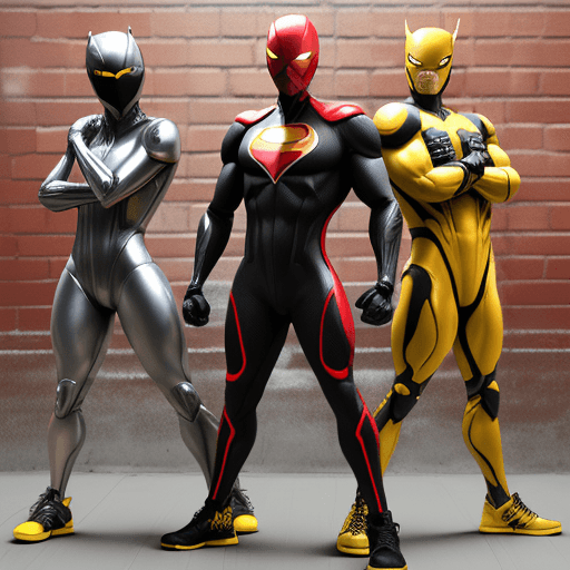 AI generated: WE ARE SEEING A black MALES IN A REDHOOD type of helmet FROM DC COMICS with a silver visor and in a ...