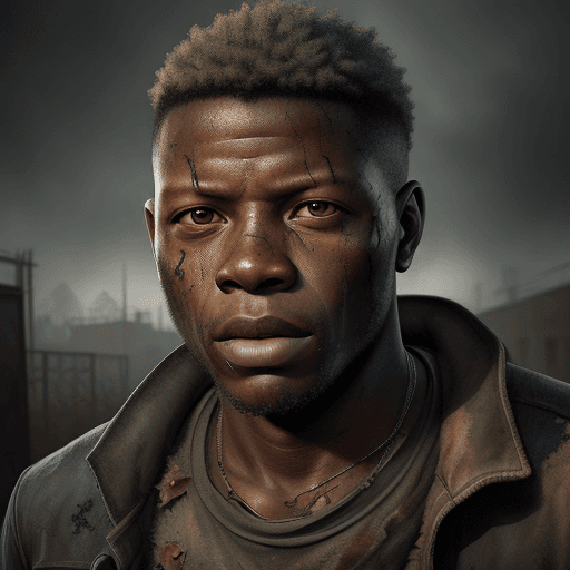 AI generated: A photorealistic portrait of a post-apocalyptic Tino Asprilla, in a detailed digital painting with g...