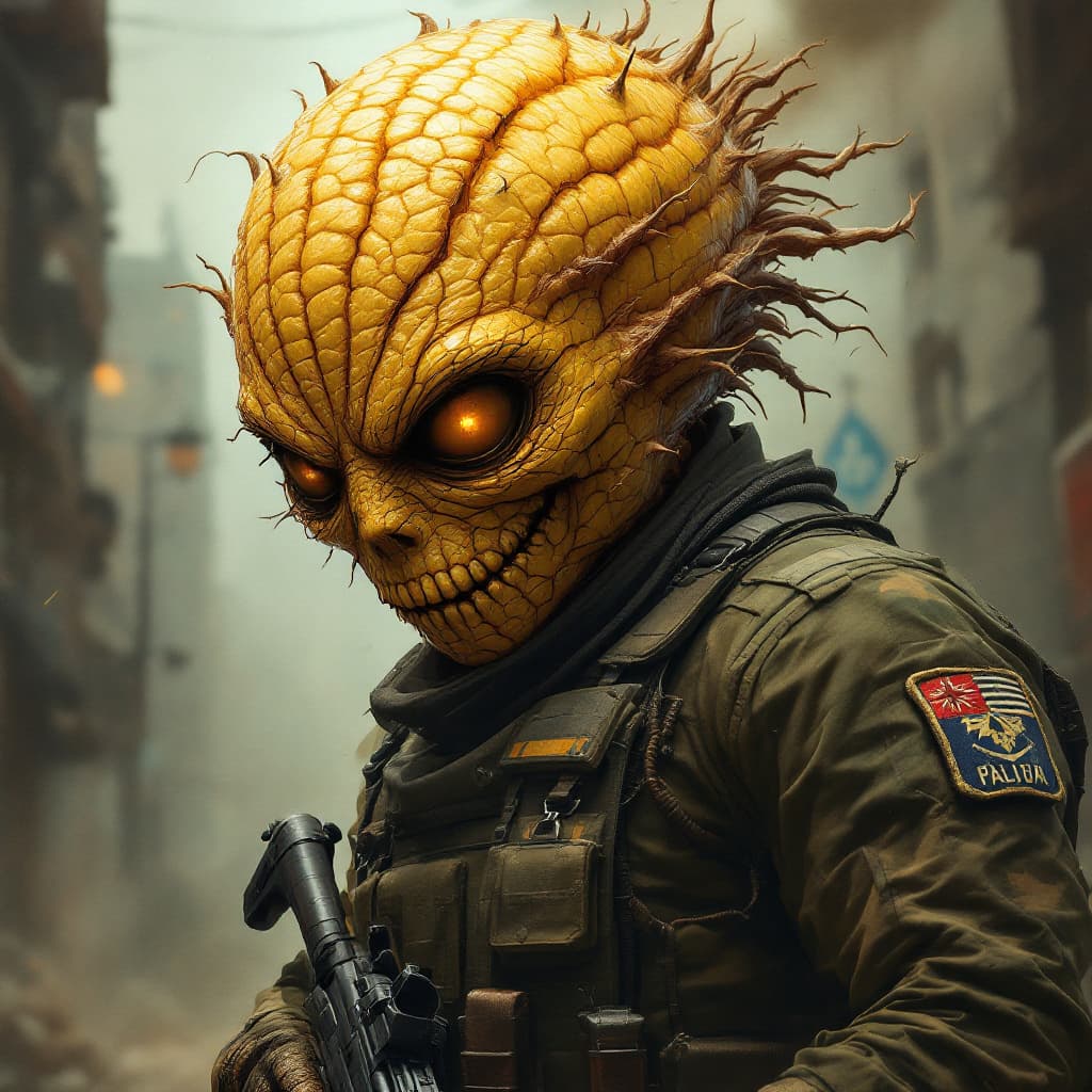 AI generated: Crie uma imagem de uma cebola antropomórfica com um design realista, onde a cabeça é predominantemen...