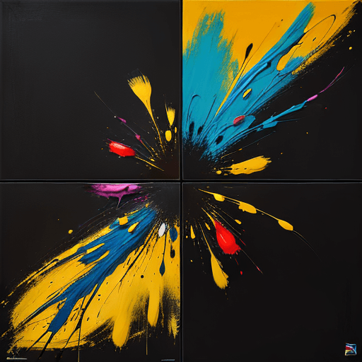 AI generated: Abstract painting showing brush marks and fine detail, using the colours and style of the abstract p...