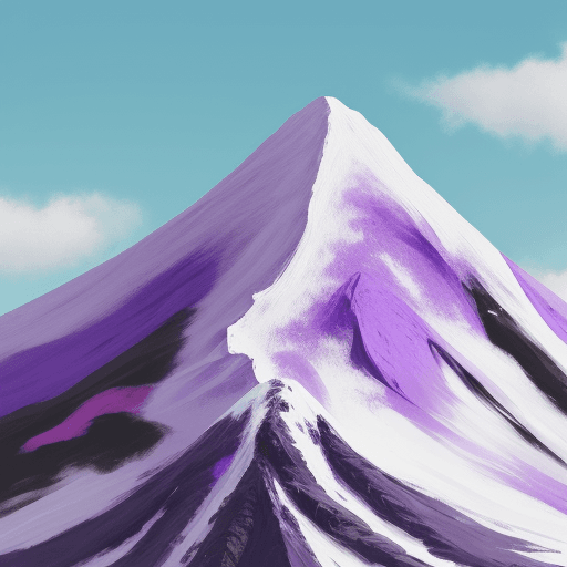 AI generated: Painted snow mountain with a focus on purple