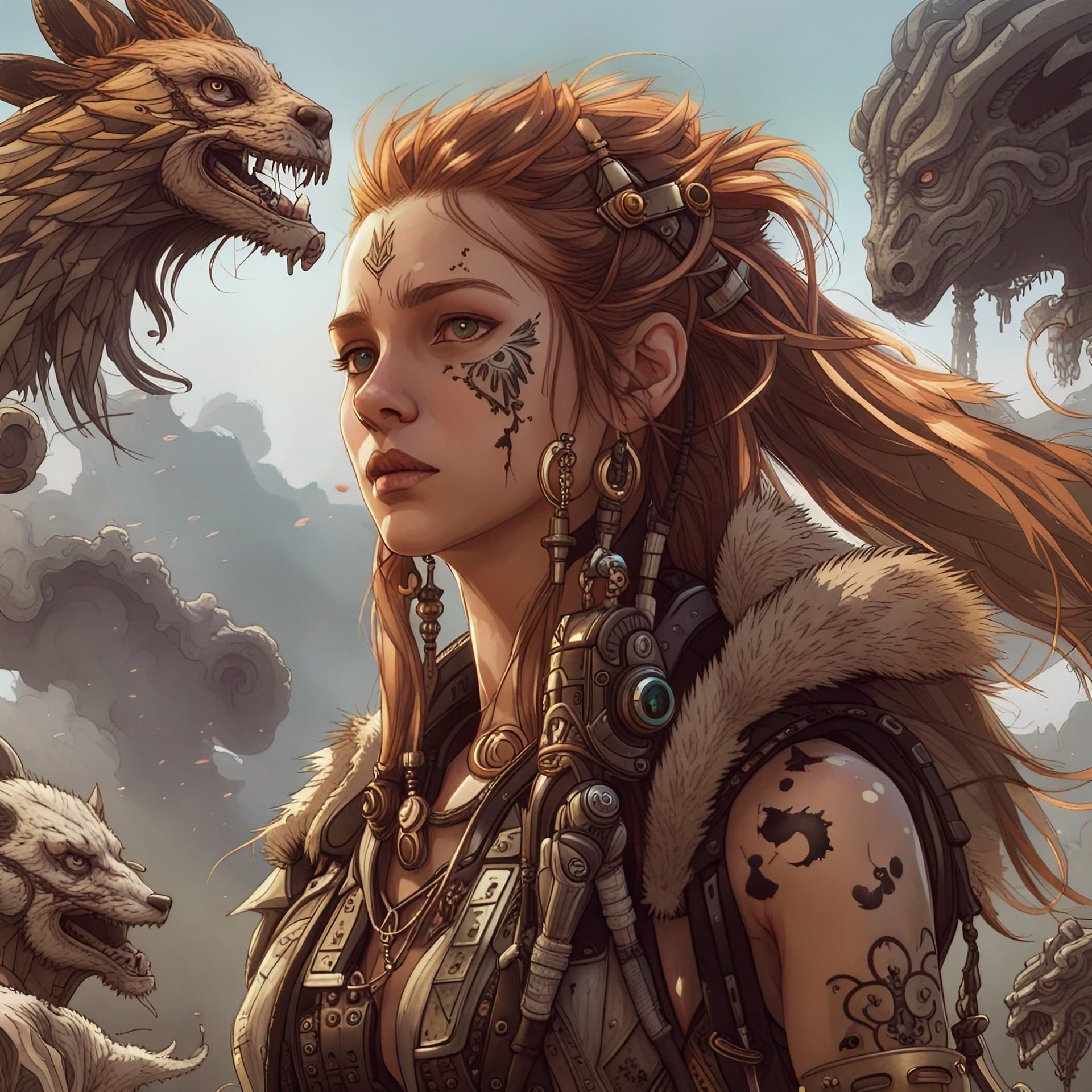 AI generated: Item Icons, art by aaron horkey, smoke, artworks, design concept art, clear focus, detailed face, ar...