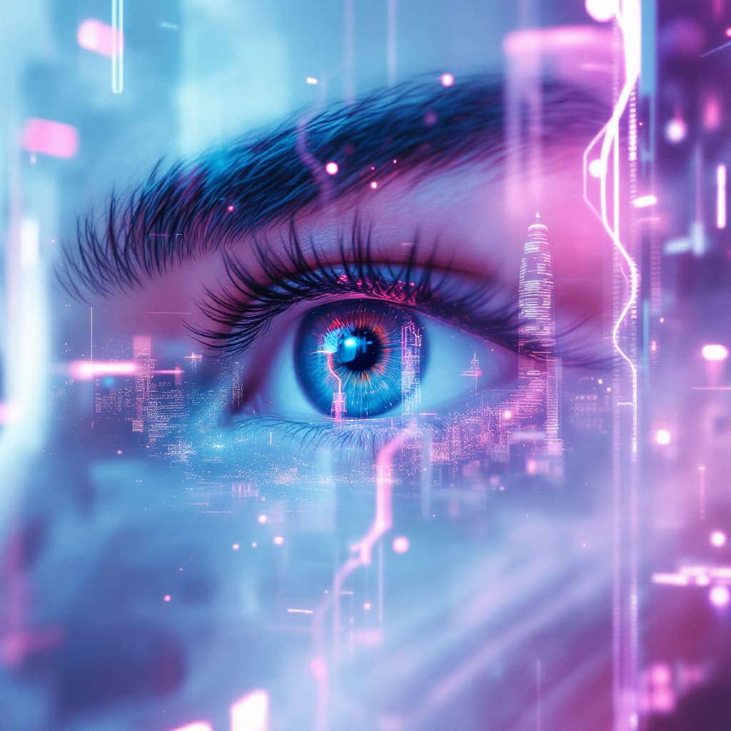 AI generated: (masterpiece, digital art:1.3), a highly intricate double exposure artwork inspired by Yuumei, featu...