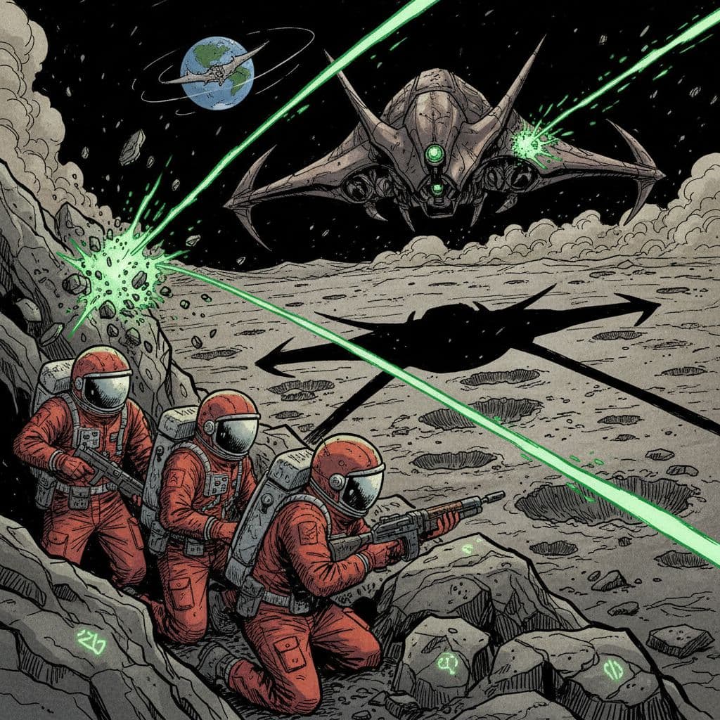 AI generated: A dark, gritty comic-style illustration, rich with hand-drawn textures, heavy inking, and a worn, we...