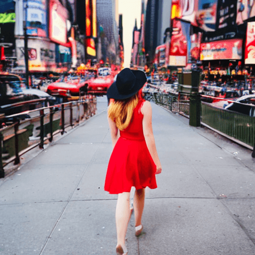AI generated: a beautiful girl, with a beautiful face, in a hat, medium breasts, thin waist, in a red dress, with ...