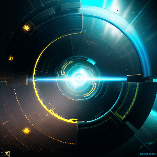 AI generated: rendering, time travel, light and time bending through space and time, worm hole, alien life, cyber ...