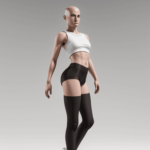 AI generated: a human with white background,  no background, bald hair, black tights, full body, hyper realism, hi...