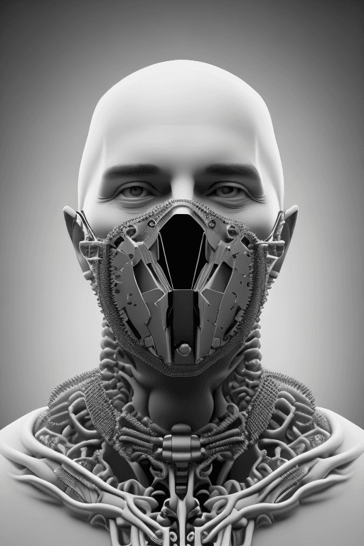 AI generated: A detailed monochromatic vector low camera angle full-body illustration of "Dr. Talos", (There are l...