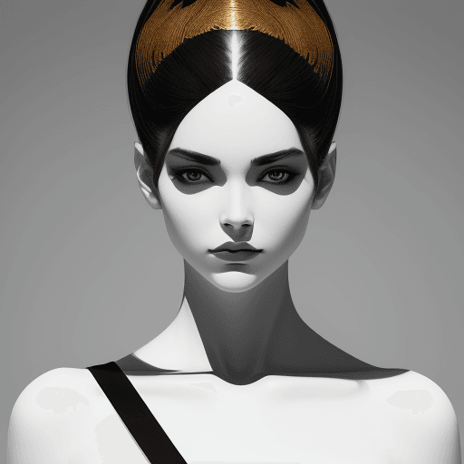 AI generated: a black and white photo of a woman white  with shadow., in the style of minimalist beauty, light bro...