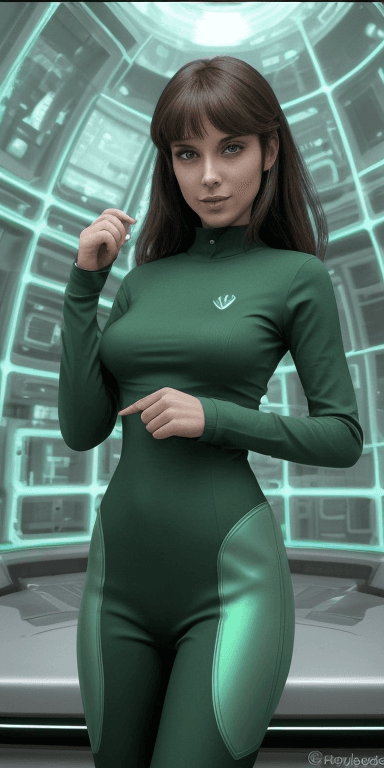 AI generated: (( fully clothed )){{ She is logical, capable, and cheerful. This female exudes a thoughtful aura, c...