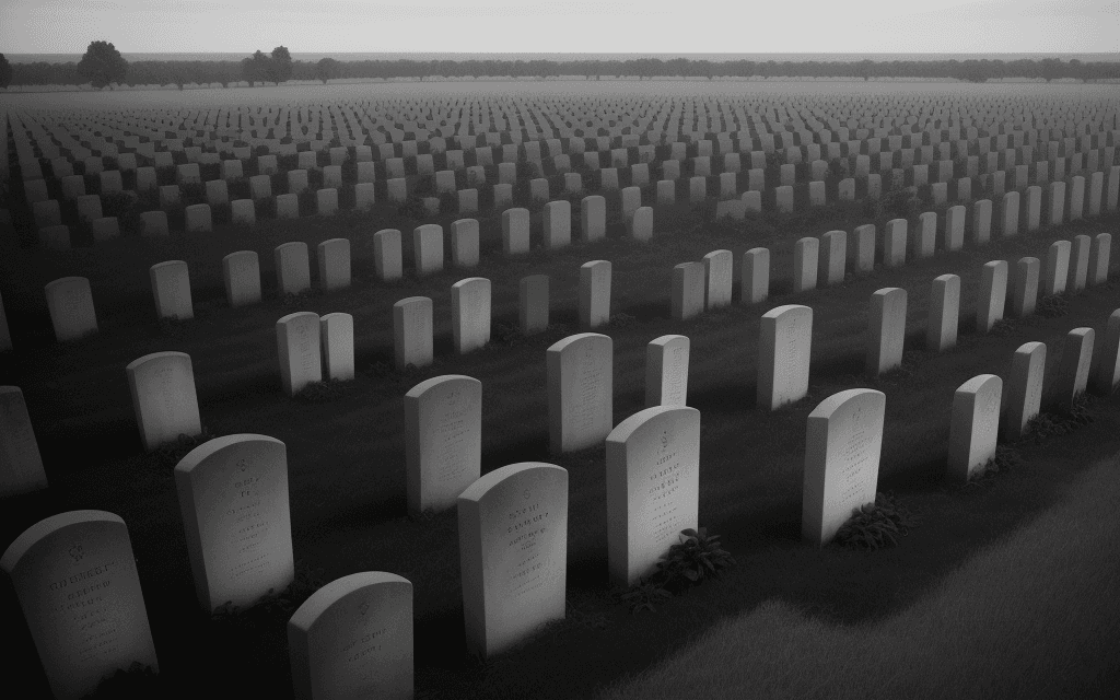 AI generated: wide field of graves