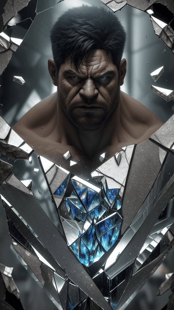 AI generated: highres,ultra-detailed,realistic,(best quality,8k,16k,masterpiece:1.2),shattered glass,mirror shards...