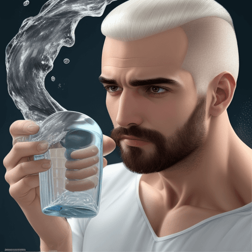 AI generated: homem branco com cabelos castanhos segurando uma garrafa de água