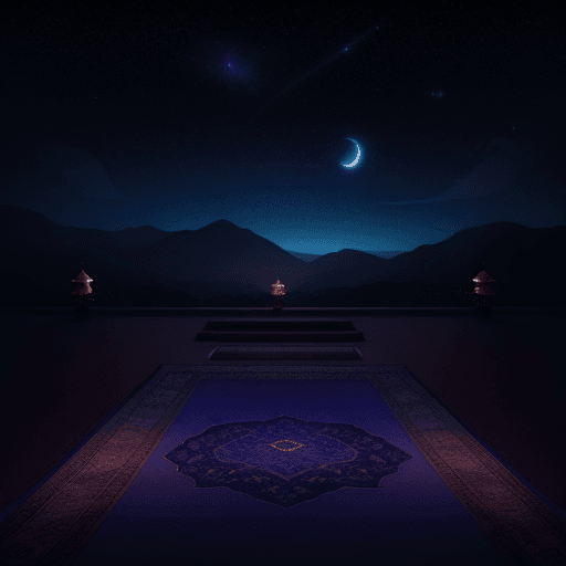 AI generated: aladdin carpet in the night sky
