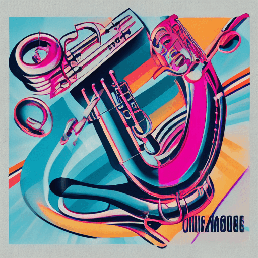 AI generated: 80s music artwork featuring a saxophone
