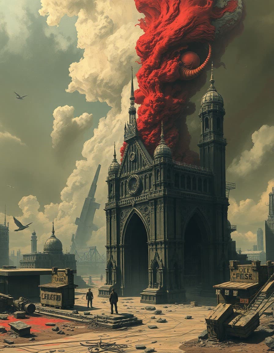 AI generated: /imagine prompt an amazing dystopian image (in the style of the artist Joao Ruas:1.9).8k