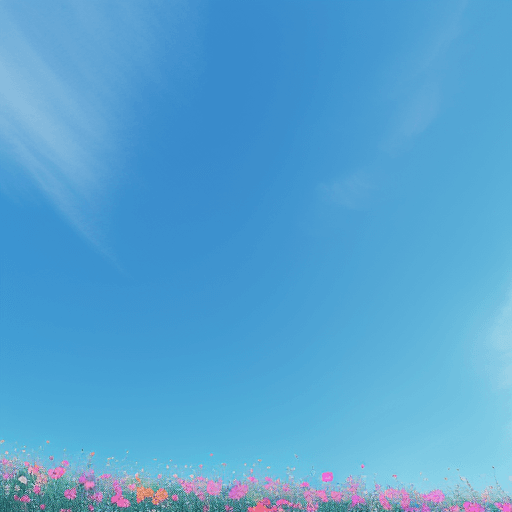 AI generated: Flowers blue sky 